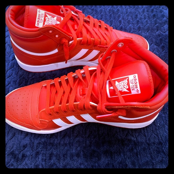 red and white adidas shoes high tops